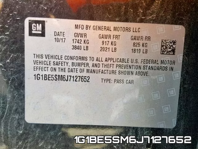 1G1BE5SM6J7127652 фото 2