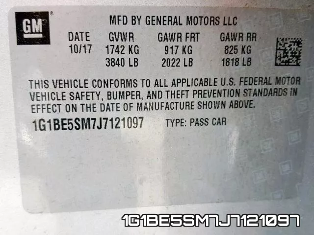 1G1BE5SM7J7121097 фото 2