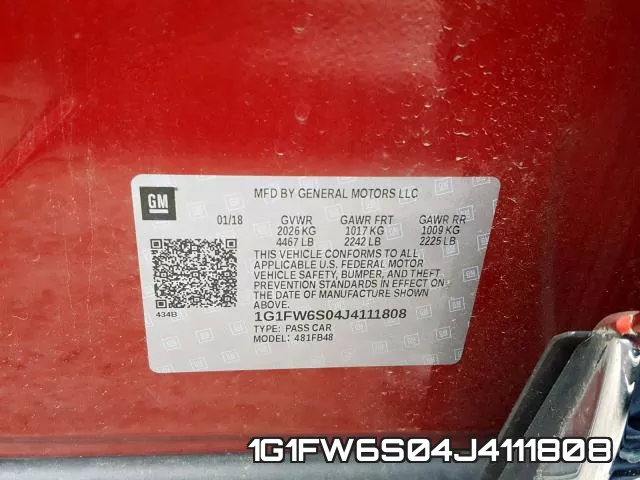 1G1FW6S04J4111808 фото 2