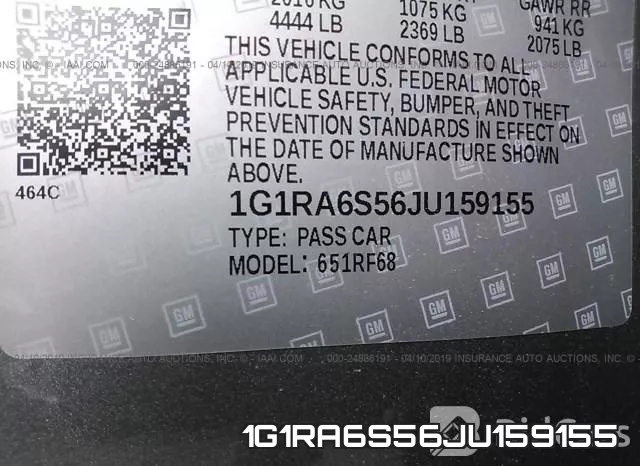 1G1RA6S56JU159155 фото 10