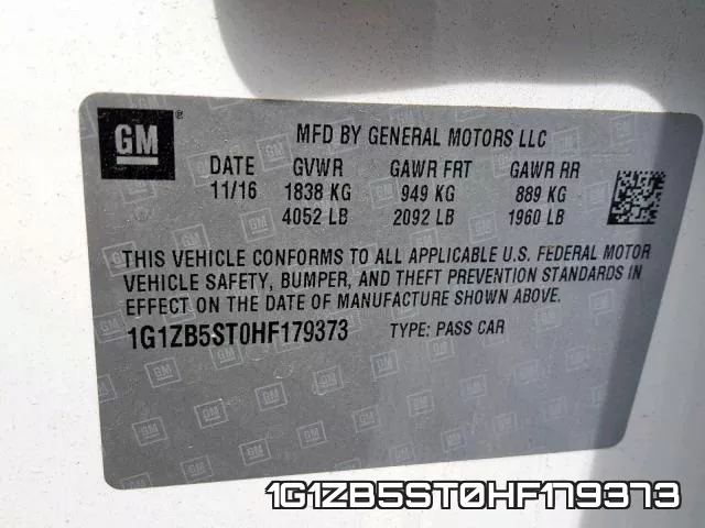1G1ZB5ST0HF179373 фото 2