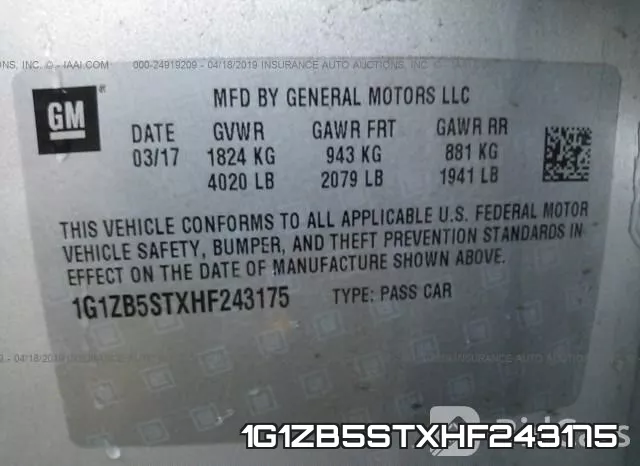 1G1ZB5STXHF243175 фото 10