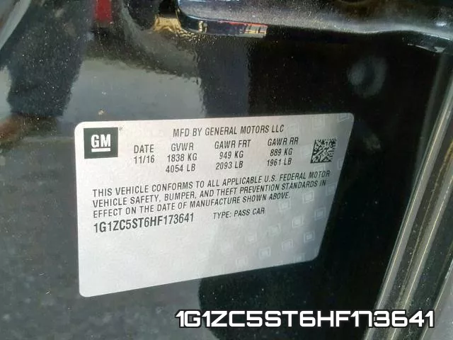 1G1ZC5ST6HF173641 фото 2