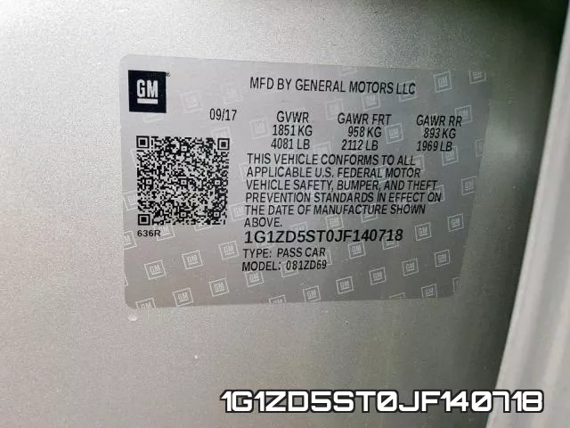 1G1ZD5ST0JF140718 фото 2