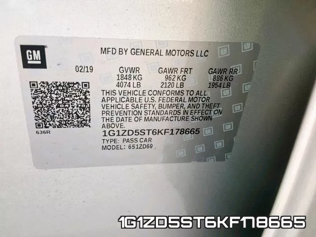 1G1ZD5ST6KF178665 фото 2