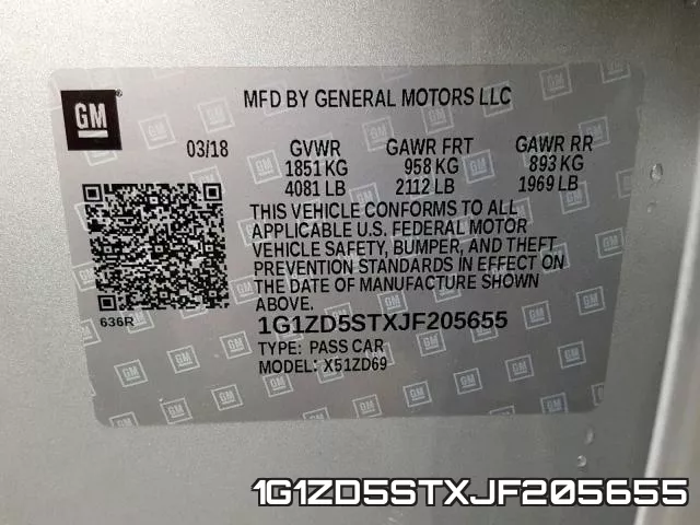 1G1ZD5STXJF205655 фото 2