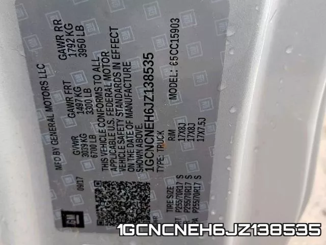 1GCNCNEH6JZ138535 фото 2