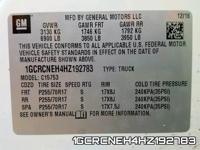1GCRCNEH4HZ192783 фото 2