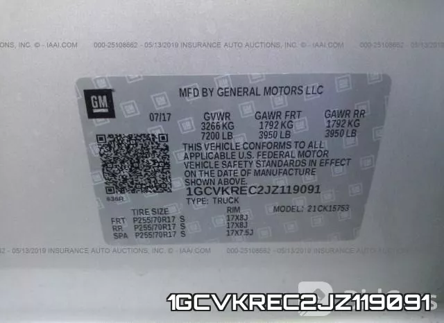 1GCVKREC2JZ119091 фото 10