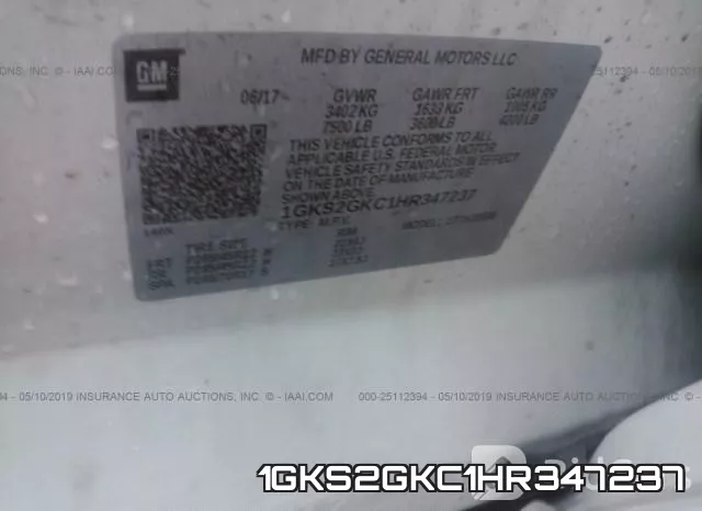 1GKS2GKC1HR347237 фото 10