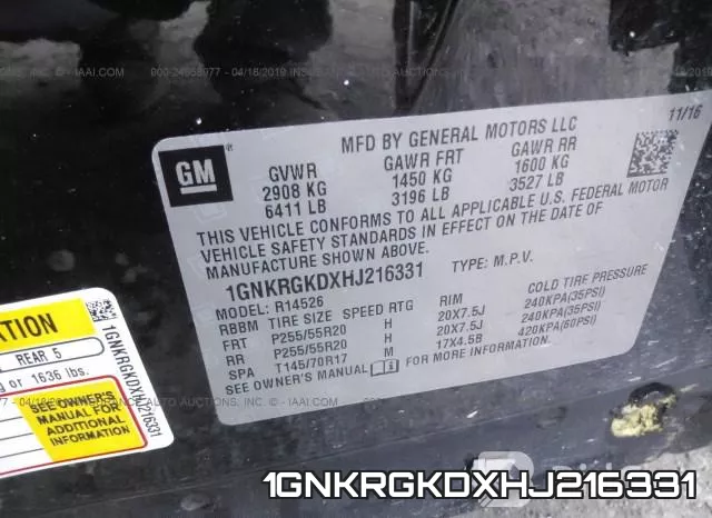 1GNKRGKDXHJ216331 фото 10