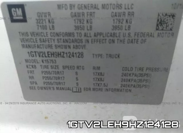 1GTV2LEH9HZ124128 фото 10