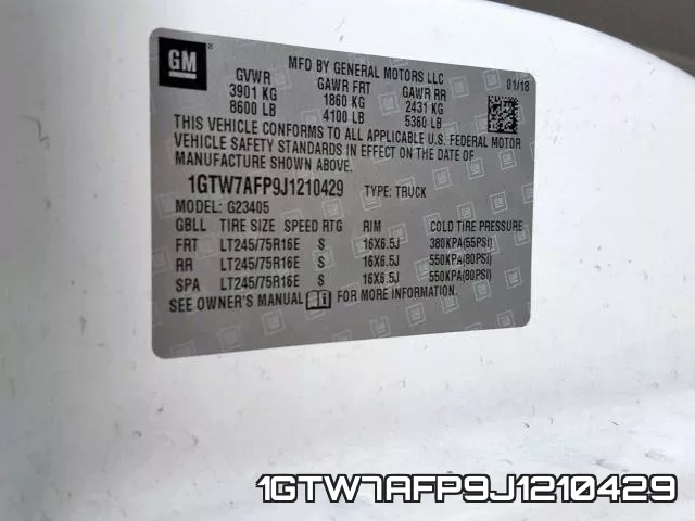 1GTW7AFP9J1210429 фото 2