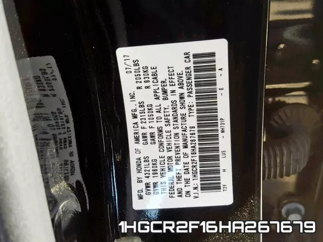 1HGCR2F16HA267679 фото 2
