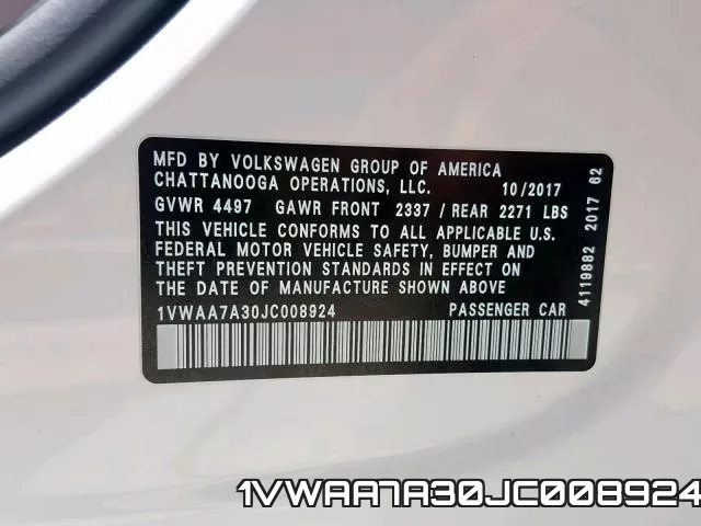 1VWAA7A30JC008924 фото 2