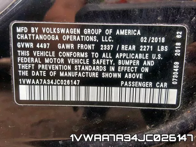 1VWAA7A34JC026147 фото 2