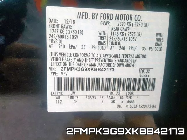 2FMPK3G9XKBB42173 фото 2