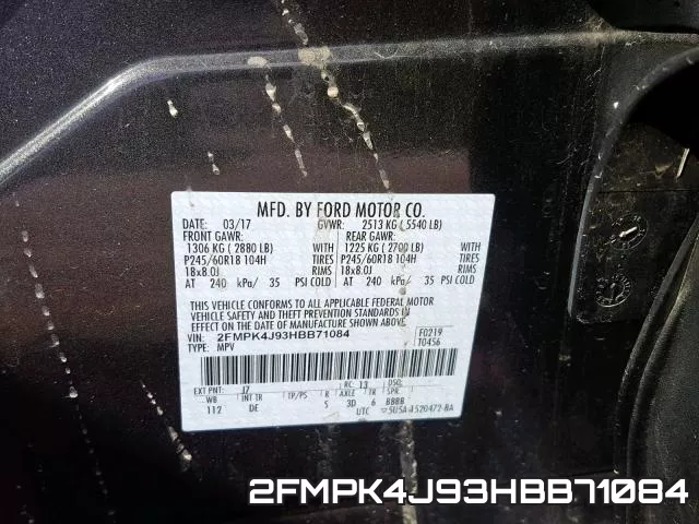 2FMPK4J93HBB71084 фото 2