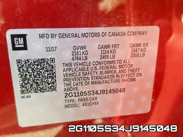 2G1105S34J9145048 фото 2