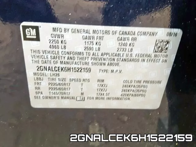 2GNALCEK6H1522159 фото 2