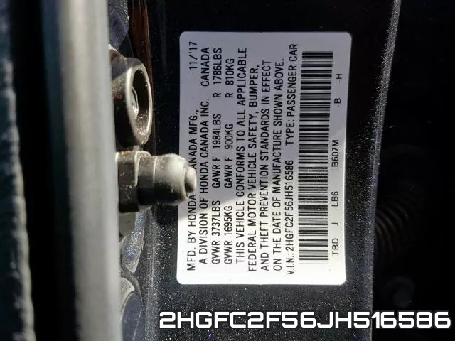 2HGFC2F56JH516586 фото 2