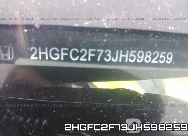 2HGFC2F73JH598259 фото 10