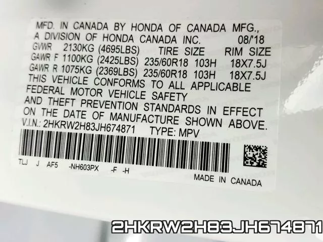2HKRW2H83JH674871 фото 2