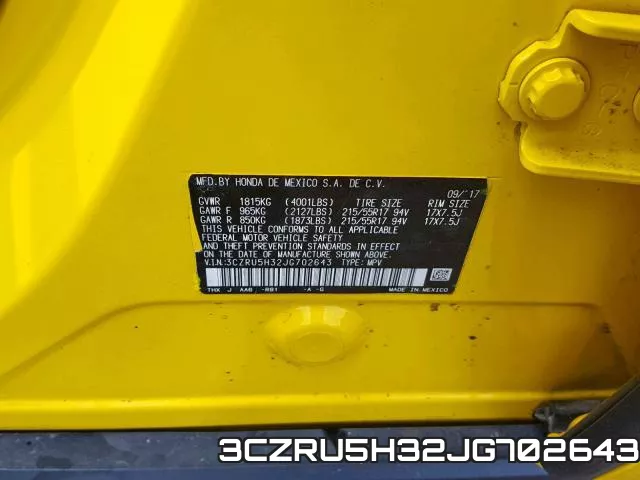 3CZRU5H32JG702643 фото 2