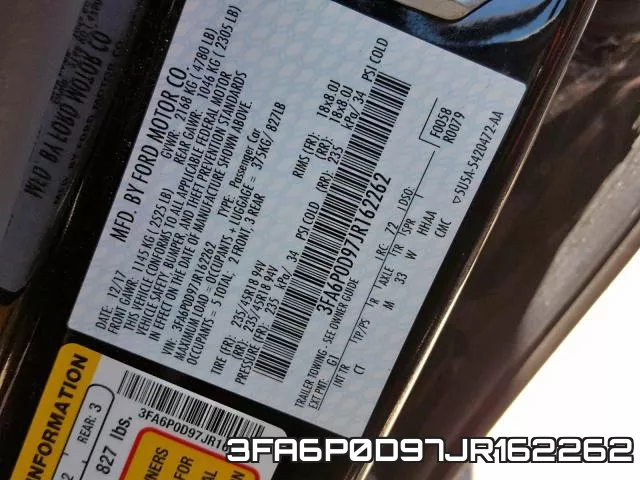 3FA6P0D97JR162262 фото 2