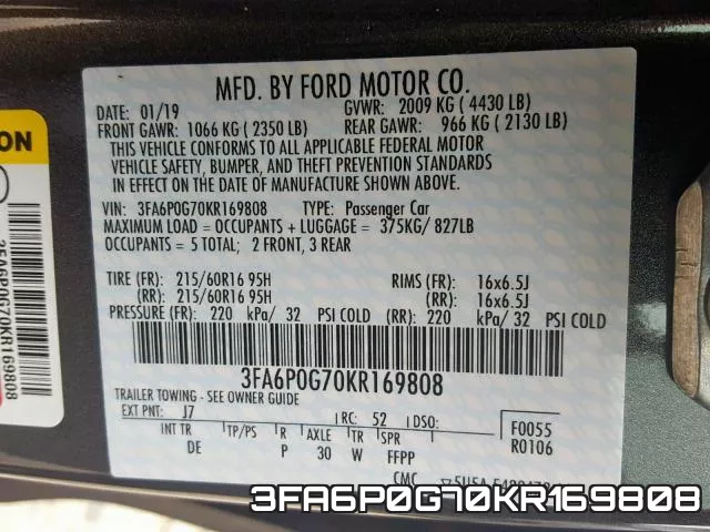 3FA6P0G70KR169808 фото 2