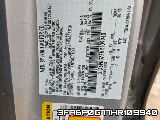 3FA6P0G77HR109940 фото 2