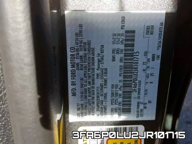 3FA6P0LU2JR101715 фото 2
