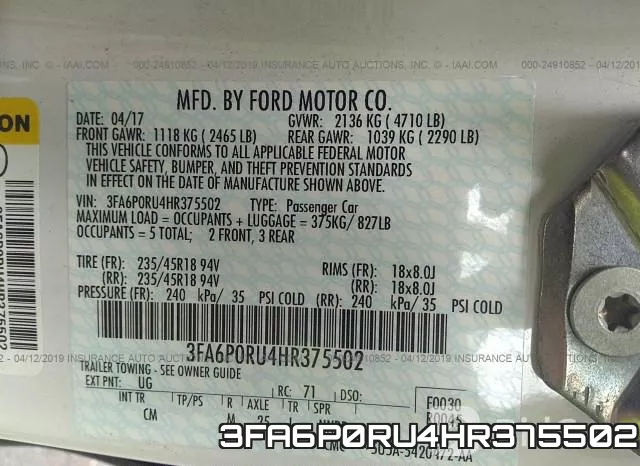 3FA6P0RU4HR375502 фото 10