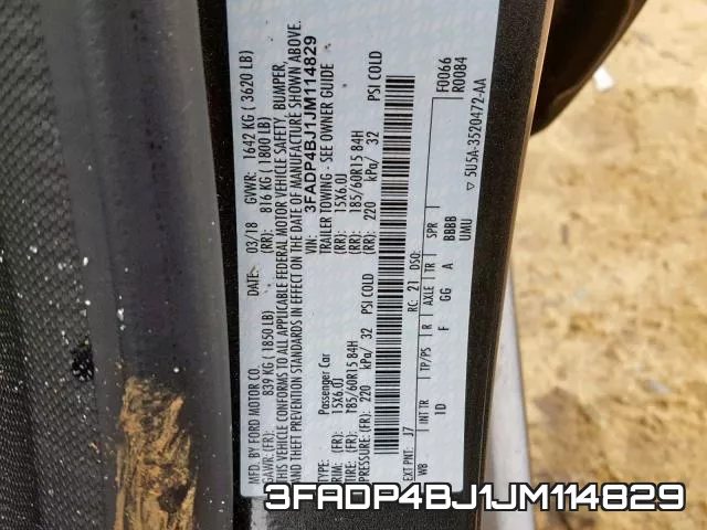 3FADP4BJ1JM114829 фото 2