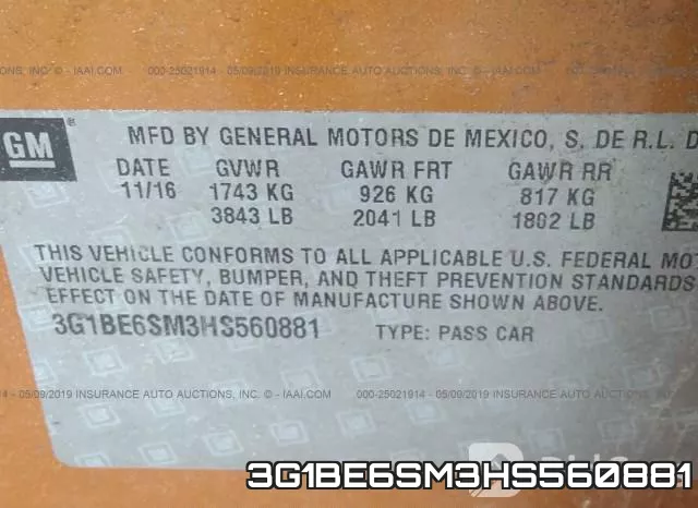3G1BE6SM3HS560881 фото 10
