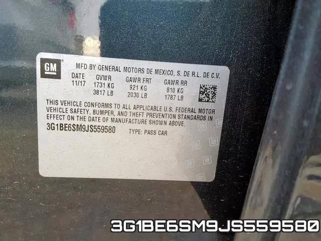 3G1BE6SM9JS559580 фото 2