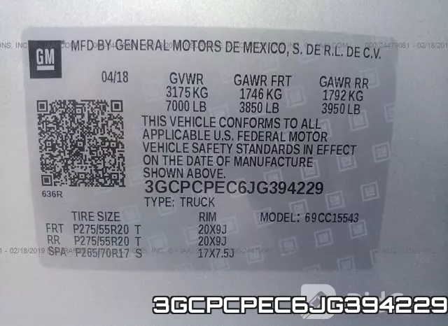 3GCPCPEC6JG394229 фото 10