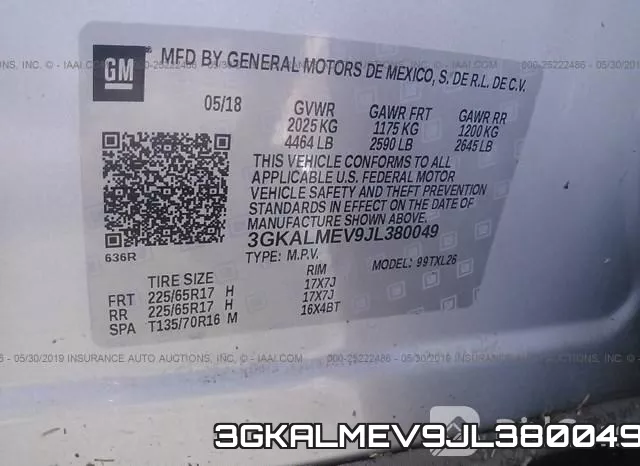 3GKALMEV9JL380049 фото 10