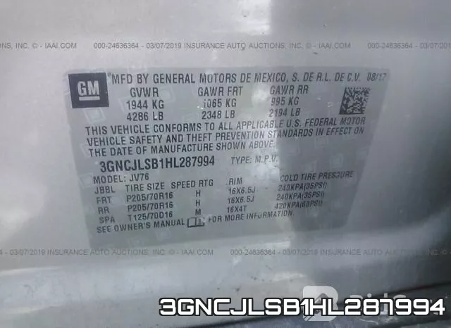 3GNCJLSB1HL287994 фото 10