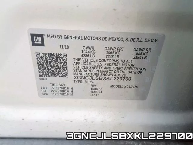 3GNCJLSBXKL229700 фото 2