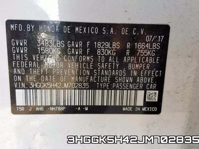 3HGGK5H42JM702835 фото 2