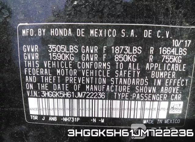 3HGGK5H61JM722236 фото 10