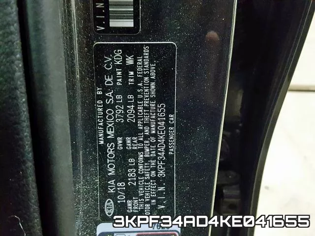 3KPF34AD4KE041655 фото 2