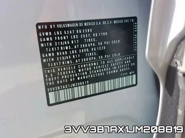 3VV3B7AX1JM208819 фото 2