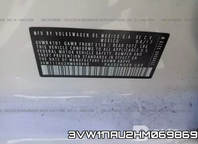 3VW117AU2HM069869 фото 9