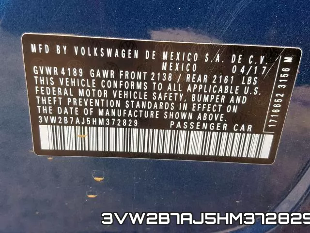 3VW2B7AJ5HM372829 фото 2