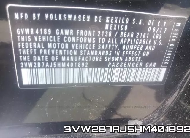 3VW2B7AJ5HM401892 фото 10