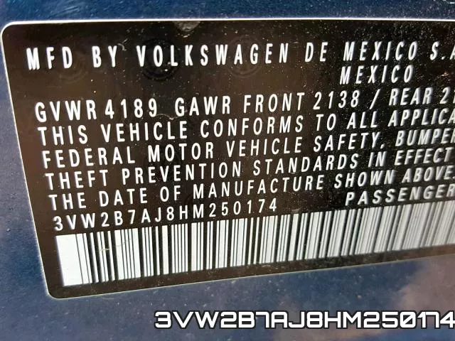 3VW2B7AJ8HM250174 фото 2
