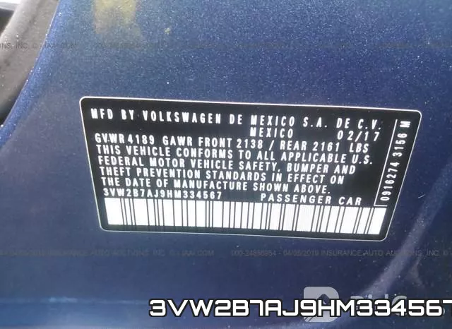 3VW2B7AJ9HM334567 фото 10