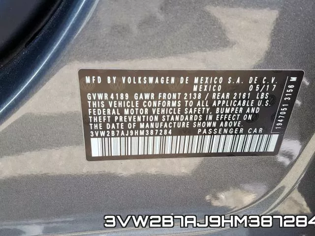 3VW2B7AJ9HM387284 фото 2